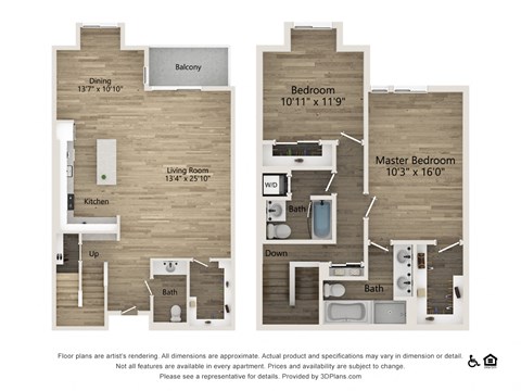 two bedroom three bath  townhome 2320 SF